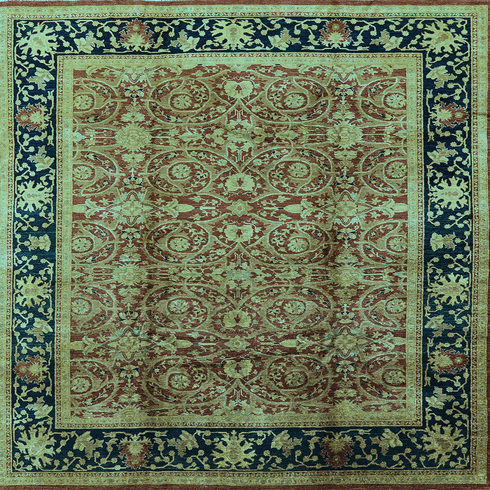 Square Oriental Light Blue Industrial Rug, urb3053lblu