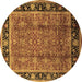 Round Oriental Brown Industrial Rug, urb3053brn