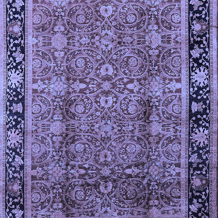 Machine Washable Oriental Blue Industrial Rug, wshurb3053blu