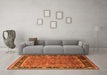 Machine Washable Oriental Orange Industrial Area Rugs in a Living Room, wshurb3053org