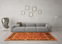 Machine Washable Oriental Orange Industrial Rug, wshurb3053org