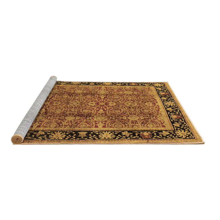 Sideview of Machine Washable Oriental Brown Industrial Rug, wshurb3053brn