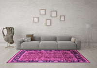 Machine Washable Oriental Purple Industrial Rug, wshurb3053pur