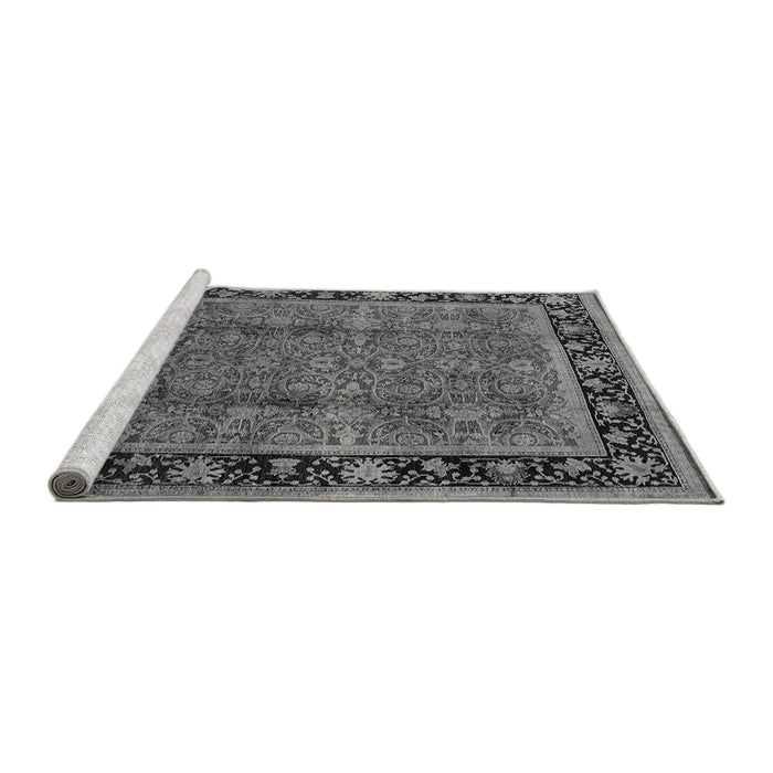Sideview of Machine Washable Oriental Gray Industrial Rug, wshurb3053gry