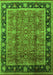 Machine Washable Oriental Green Industrial Area Rugs, wshurb3053grn