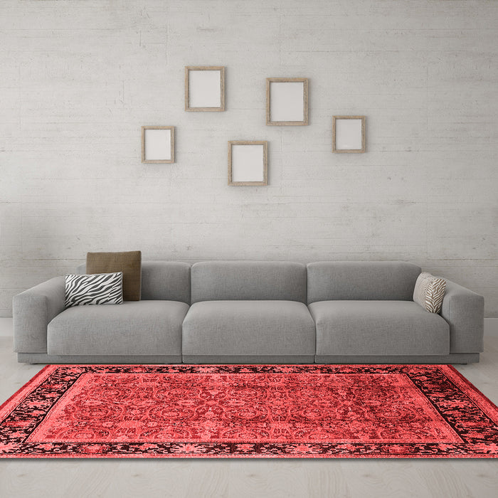 Industrial Red Washable Rugs