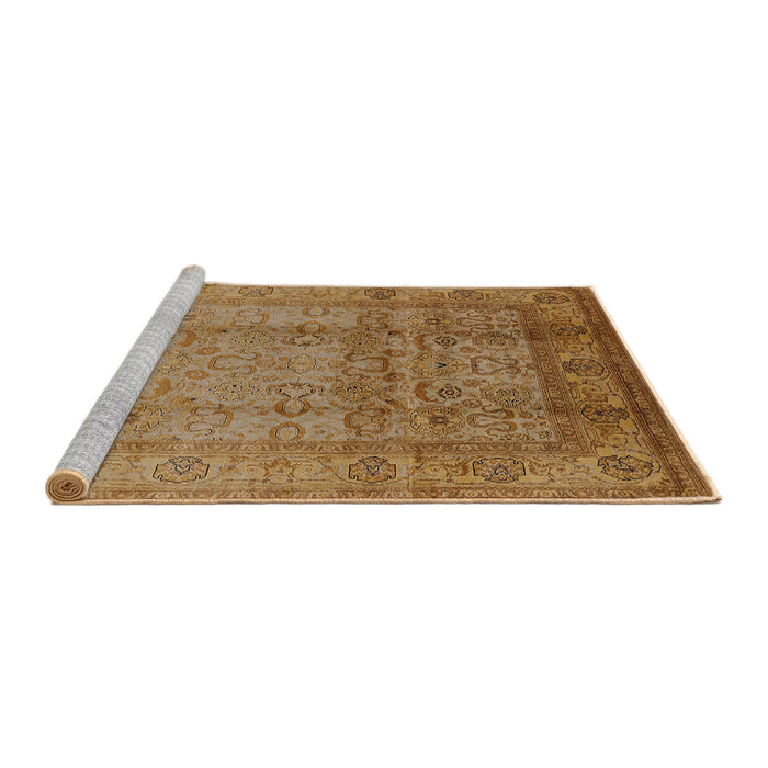 Sideview of Machine Washable Industrial Modern Mahogany Brown Rug, wshurb3054
