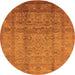 Round Oriental Orange Industrial Rug, urb3054org