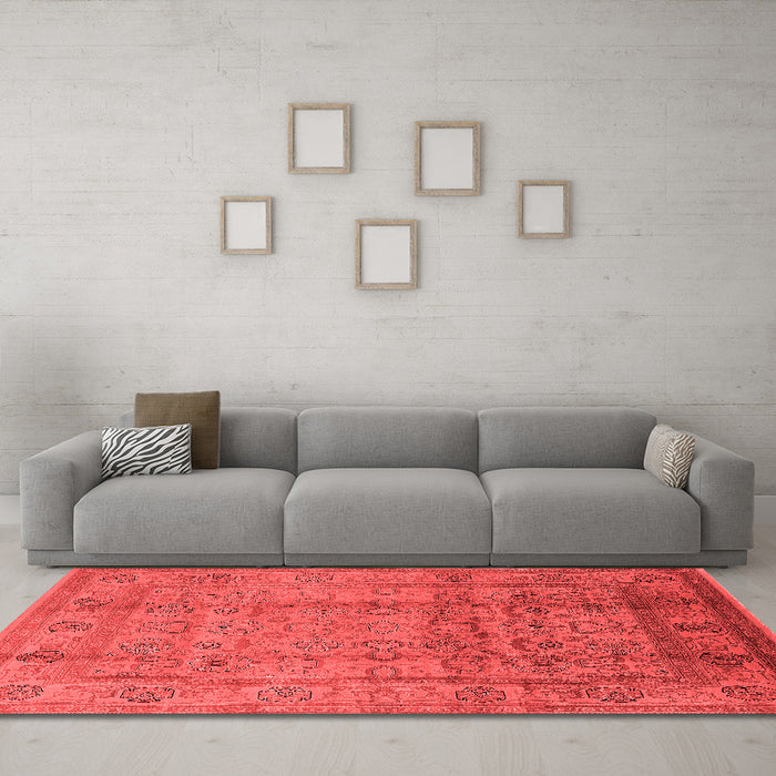 Industrial Red Washable Rugs