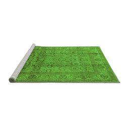 Sideview of Machine Washable Oriental Green Industrial Area Rugs, wshurb3054grn