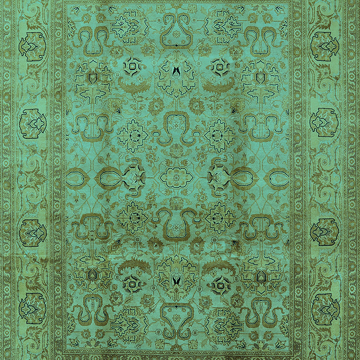 Machine Washable Oriental Turquoise Industrial Area Rugs, wshurb3054turq
