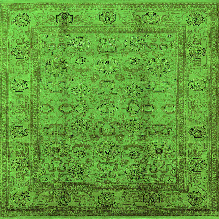Square Oriental Green Industrial Rug, urb3054grn