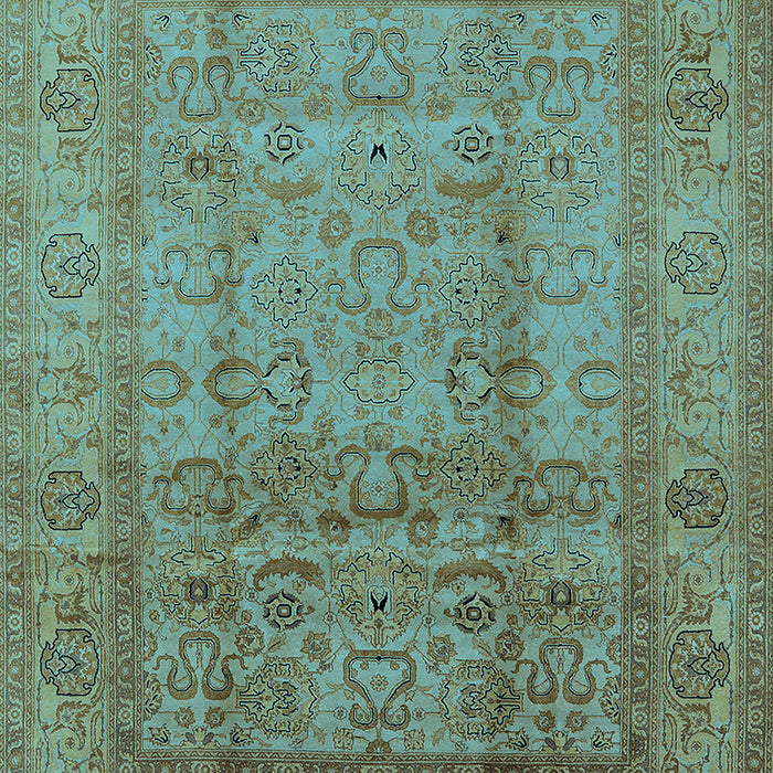 Machine Washable Oriental Light Blue Industrial Rug, wshurb3054lblu