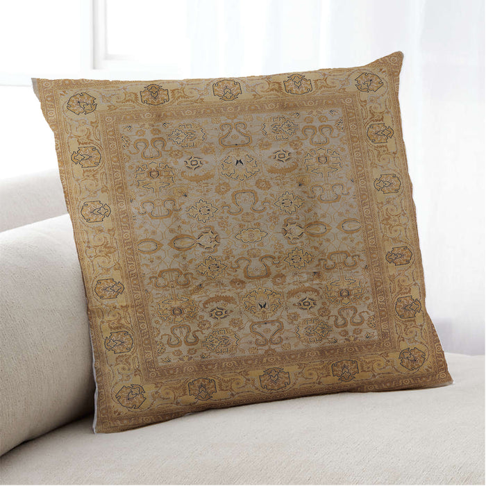 Lifestyle Image of Mid-Century Modern Urban Square Mahogany Brown Throw Pillow, 18 inch by 18 inch, pwurb3054