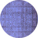 Round Oriental Blue Industrial Rug, urb3054blu