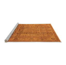 Sideview of Machine Washable Oriental Orange Industrial Area Rugs, wshurb3054org
