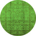 Round Oriental Green Industrial Rug, urb3054grn