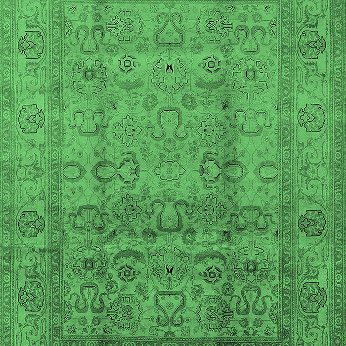 Machine Washable Oriental Emerald Green Industrial Area Rugs, wshurb3054emgrn