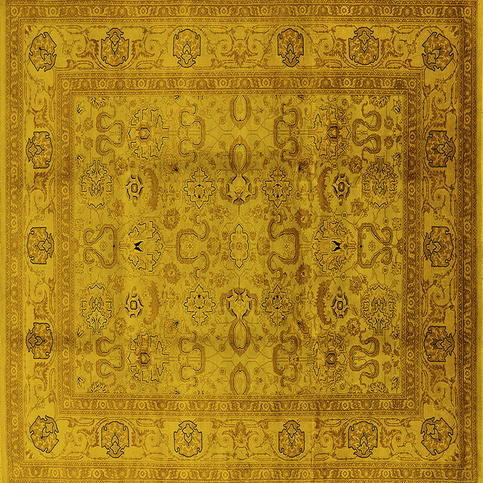 Square Oriental Yellow Industrial Rug, urb3054yw