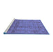 Sideview of Machine Washable Oriental Blue Industrial Rug, wshurb3054blu