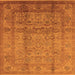 Square Oriental Orange Industrial Rug, urb3054org