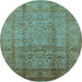 Round Oriental Light Blue Industrial Rug, urb3054lblu