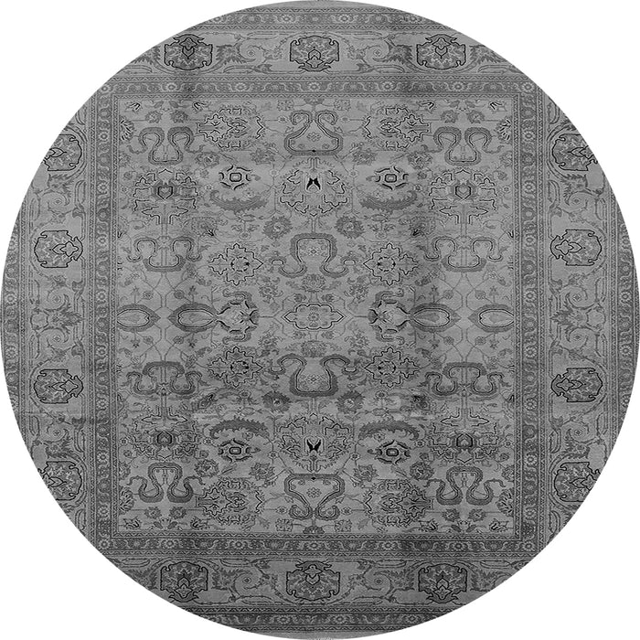 Round Oriental Gray Industrial Rug, urb3054gry