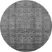 Round Oriental Gray Industrial Rug, urb3054gry