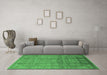 Machine Washable Oriental Emerald Green Industrial Area Rugs in a Living Room,, wshurb3054emgrn