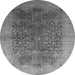 Round Oriental Gray Industrial Rug, urb3055gry