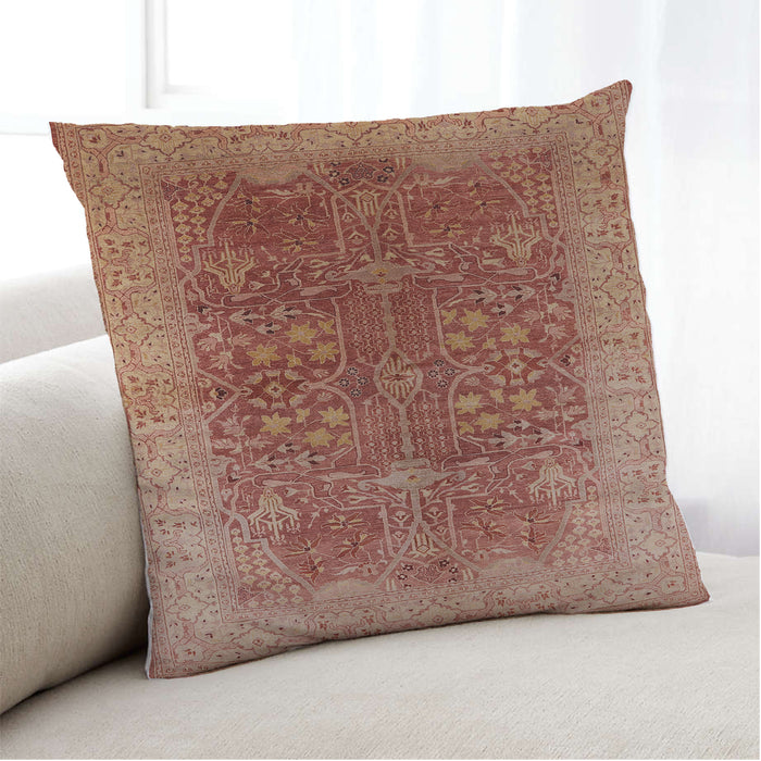 Lifestyle Image of Mid-Century Modern Urban Square Brown Sand Brown Throw Pillow, 18 inch by 18 inch, pwurb3055