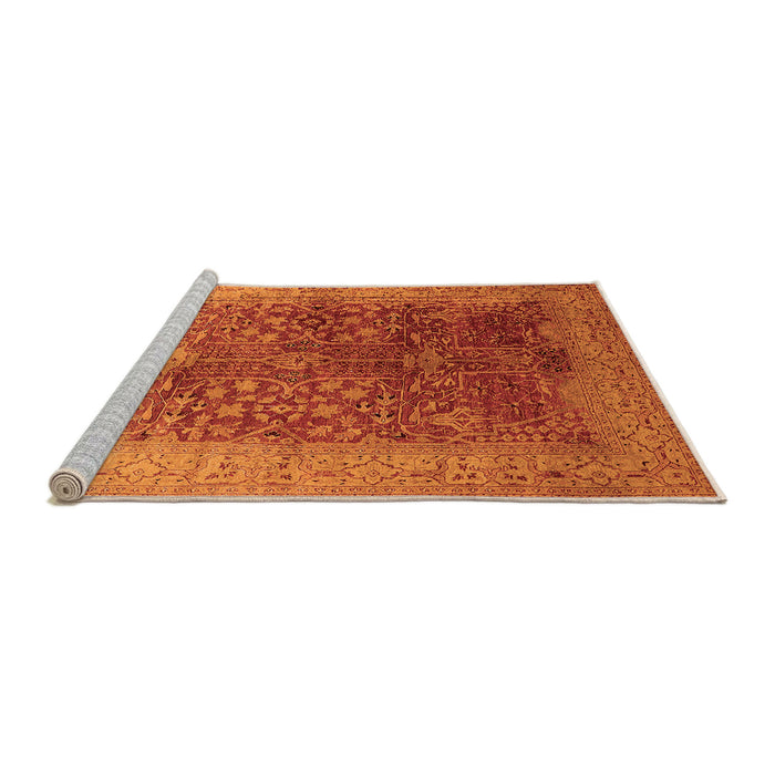 Sideview of Machine Washable Oriental Orange Industrial Area Rugs, wshurb3055org