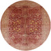 Round Mid-Century Modern Brown Sand Brown Oriental Rug, urb3055