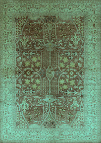 Oriental Turquoise Industrial Rug, urb3055turq