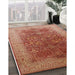 Mid-Century Modern Brown Sand Brown Oriental Rug in Family Room, urb3055