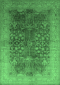 Oriental Emerald Green Industrial Rug, urb3055emgrn