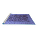 Sideview of Machine Washable Oriental Blue Industrial Rug, wshurb3055blu