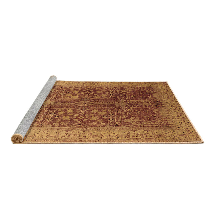 Sideview of Machine Washable Oriental Brown Industrial Rug, wshurb3055brn