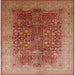 Square Mid-Century Modern Brown Sand Brown Oriental Rug, urb3055