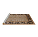 Sideview of Machine Washable Industrial Modern Camel Brown Rug, wshurb3056