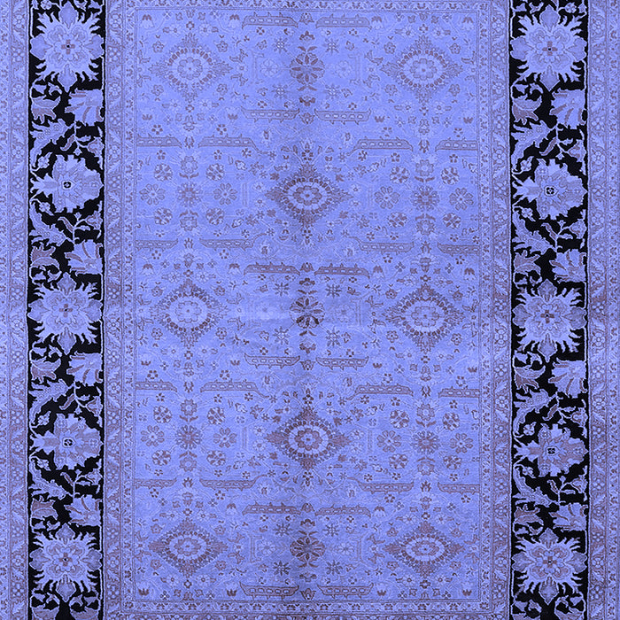 Machine Washable Oriental Blue Industrial Rug, wshurb3056blu