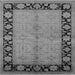 Square Machine Washable Oriental Gray Industrial Rug, wshurb3056gry