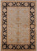 Mid-Century Modern Camel Brown Oriental Rug, urb3056