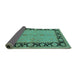 Sideview of Oriental Turquoise Industrial Rug, urb3056turq