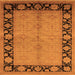 Square Machine Washable Oriental Orange Industrial Area Rugs, wshurb3056org