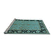 Sideview of Machine Washable Oriental Light Blue Industrial Rug, wshurb3056lblu