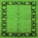 Square Machine Washable Oriental Green Industrial Area Rugs, wshurb3056grn