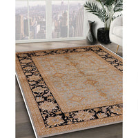 Mid-Century Modern Camel Brown Oriental Rug, urb3056