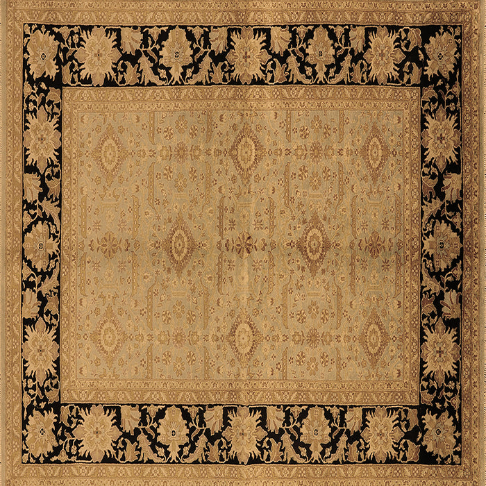 Square Oriental Brown Industrial Rug, urb3056brn