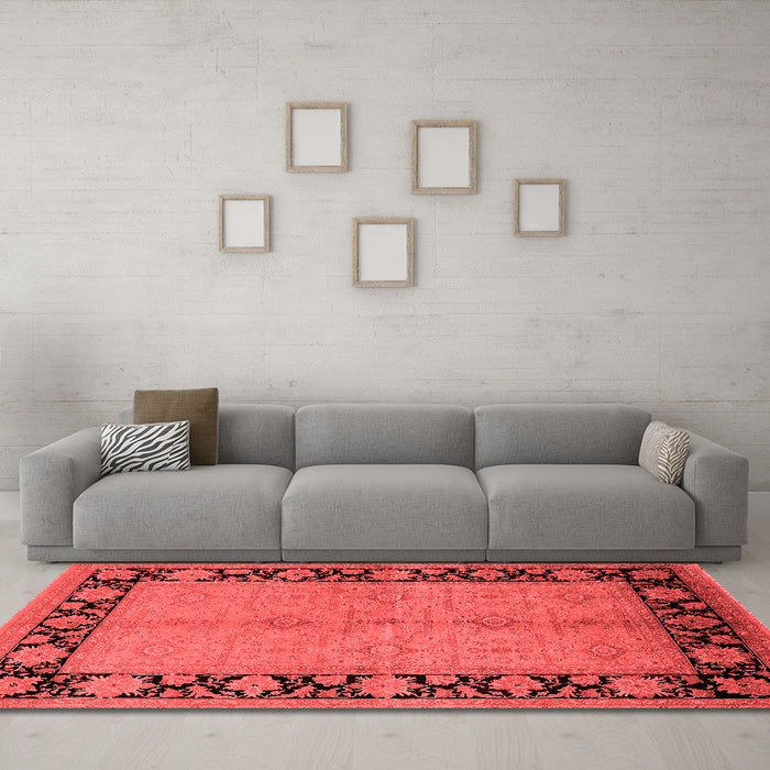 Industrial Red Washable Rugs